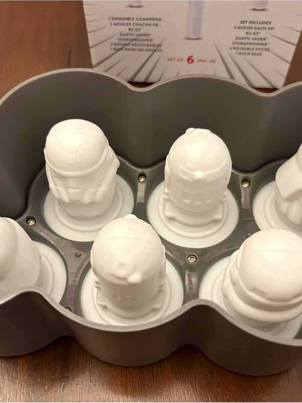Williams Sonoma Gray Silicone Star Wars Ice Pop Molds with White Sticks